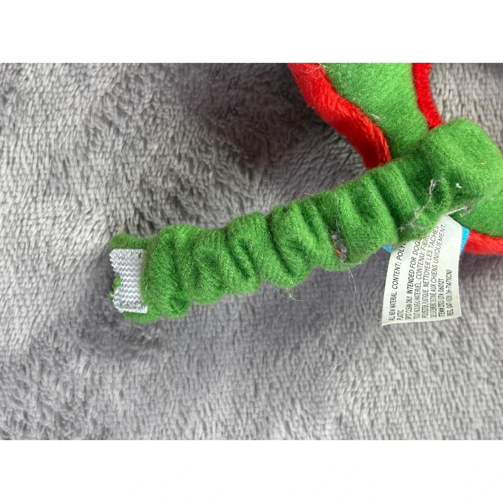 BARK Christmas Dog Mask Toy‎ OS Green Red Holiday Squeaker Plush Accessory